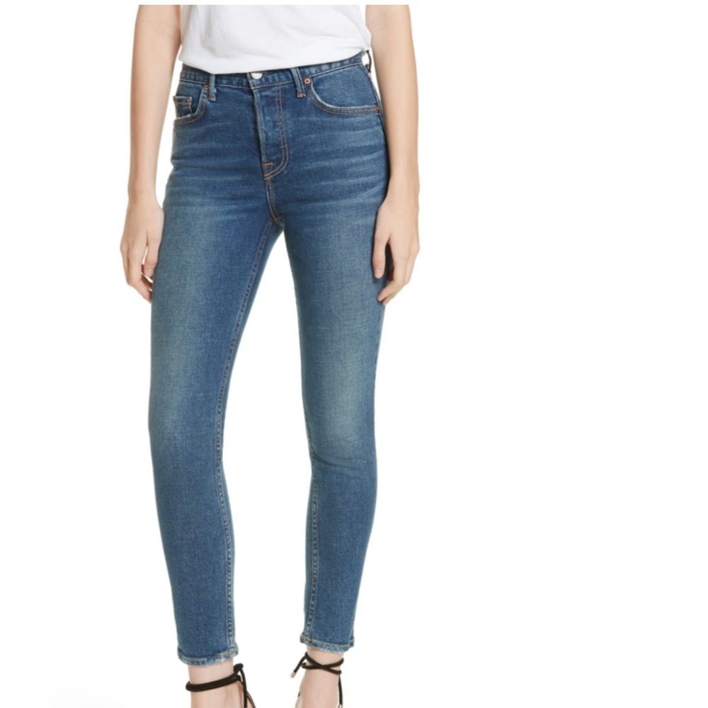 NWT GRLFRND Yasmin Skinny Button Jeans Joan Jett